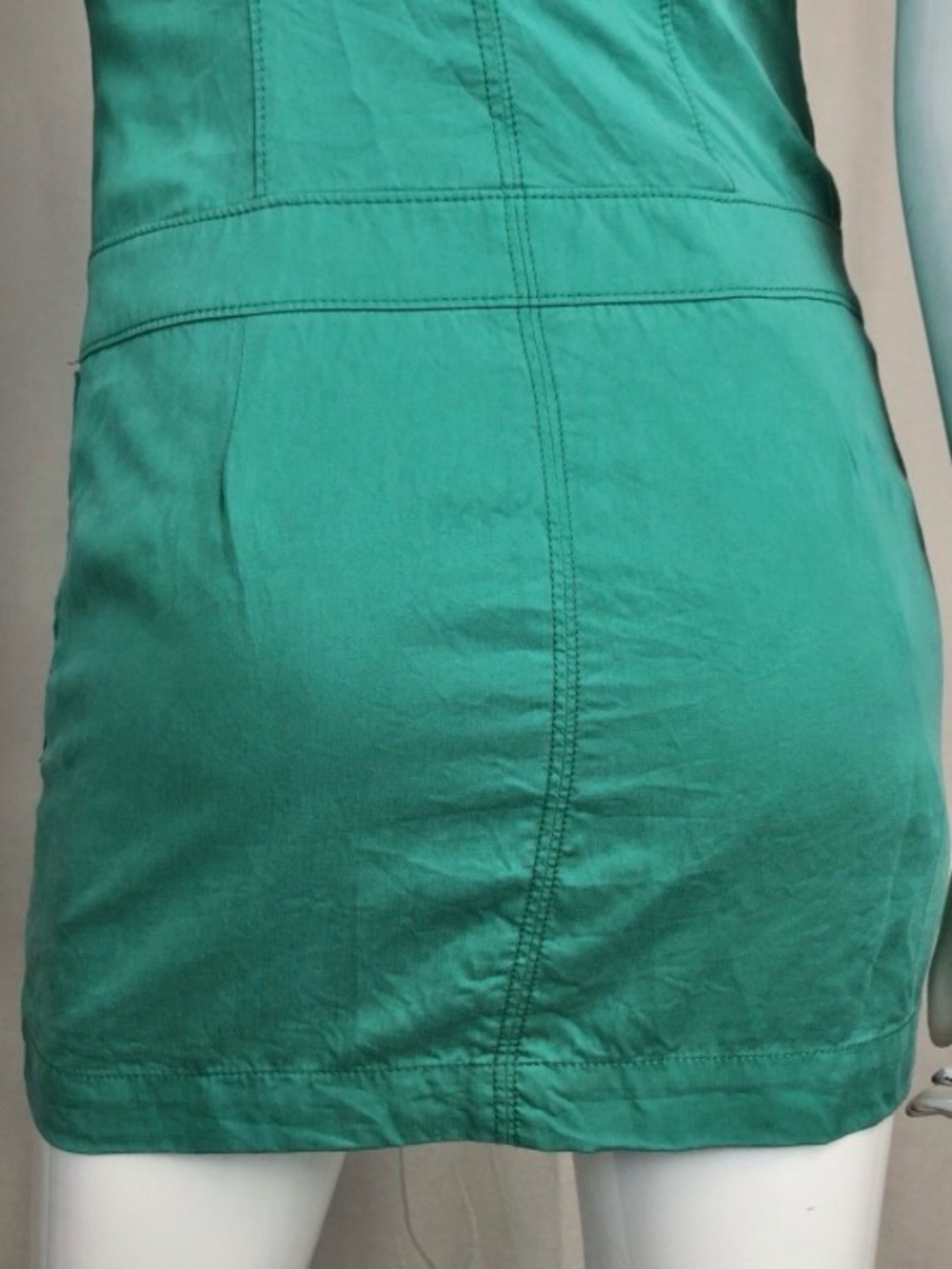 Bebe Green Sleeveless Cargo Pocket Sheath Mini Dress - Picture 5 of 6